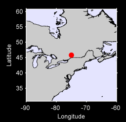 45.81 N, 75.00 W Local Context Map