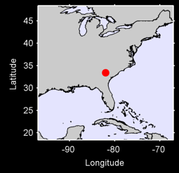 AUGUSTA/BUSH FIELD,  GA. Local Context Map